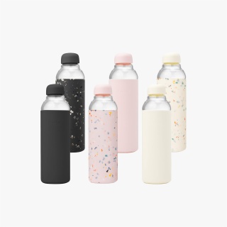 Glass Water Bottle with Protective Cover