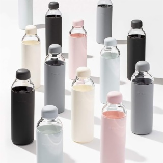 Glass Water Bottle with Protective Cover