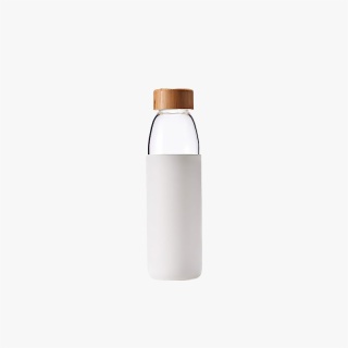 18oz Glass Water Bottle with Bamboo Lid