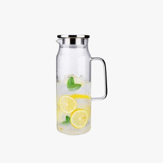 Glass Water Pitcher With Wide Mouth
