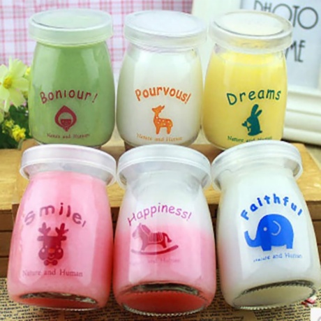 glass yogurt jars