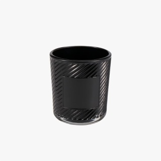 Glossy Black Glass Candle Jar
