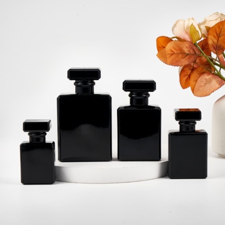 Glossy Black Perfume Glass Bottle