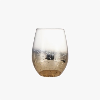 grayish gold etched beer glass