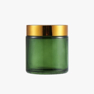 Green Glass Cream Jar
