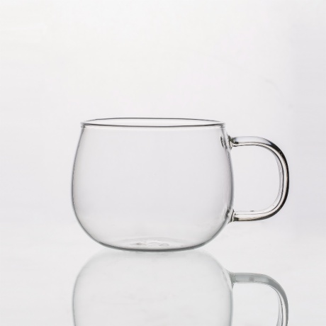 heat resistant glass mug with handle