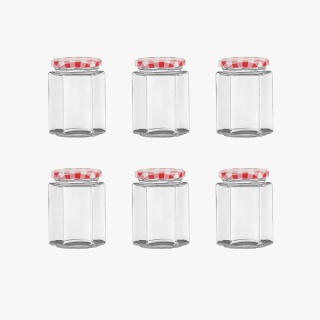 Hexagonal Borosilicate Glass Jars