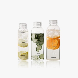 High Borosilicate Water Bottle with Scale