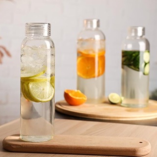 High Borosilicate Water Bottle with Scale