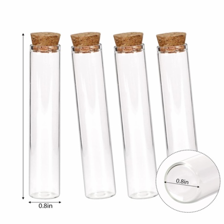 Laboratory Use Borosilicate Tube Glass Bottle Glass Tube with Cork Lid