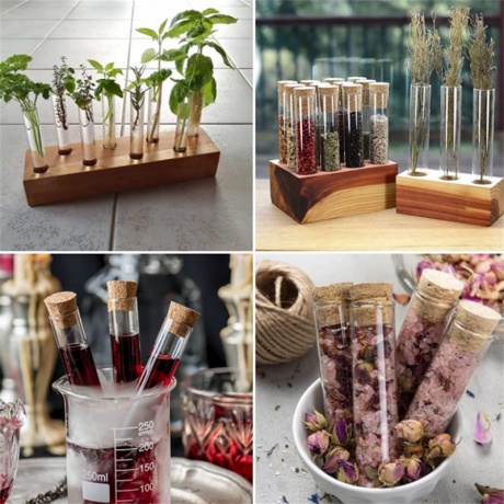 Laboratory Use Borosilicate Tube Glass Bottle Glass Tube with Cork Lid