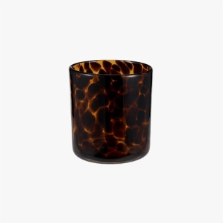 Straight Sided Leopard Glass Candle Jar