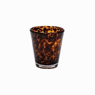 leopard candle jar black