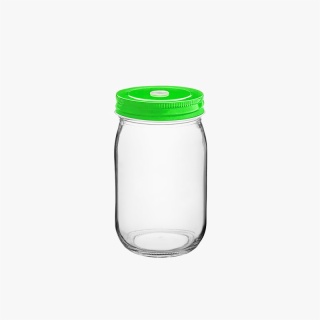 Mason Jar with Green Lid