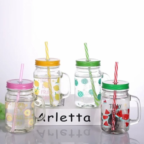 mason jar with handle