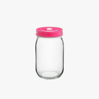 Mason Jar with Pink Lid