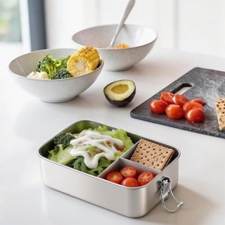 Metal Lunch Box with 3 Compartments
