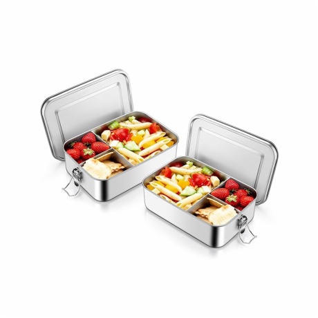 Metal Lunch Box with 3 Compartments
