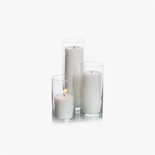 Customizable Clear Pillar Glass Candle Vases