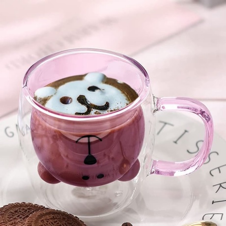 Pink Glass Bear Mug