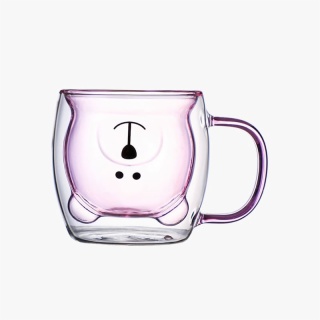 Pink Glass Bear Mug
