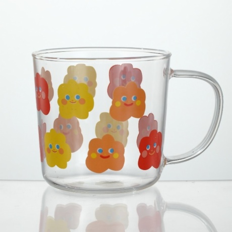 printed borosilicate drinking cup