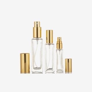 rectangle perfume bottles with gold lids