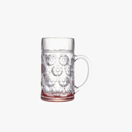 red bottomed 1L beer dimple mug