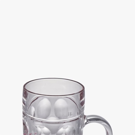 red bottomed 1L beer dimple mug