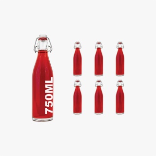 750ml red swing top bottle