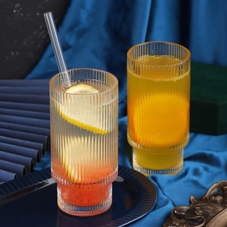 Ribbed Highball Glasses