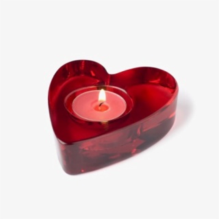 Red Heart Shaped Candle Jar