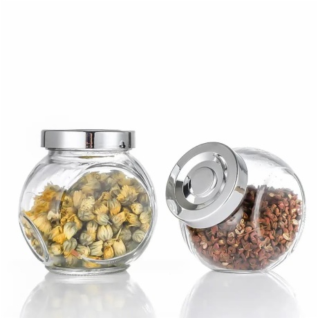 Small Round Glass Containers with Lids