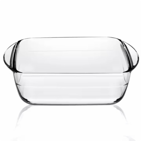 Square Borosilicate Glass Cake Pan with Lid 1000ml 1600ml