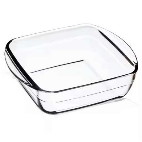 Square Borosilicate Glass Cake Pan with Lid 1000ml 1600ml