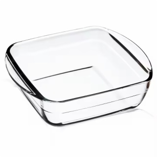 Square Borosilicate Glass Cake Pan with Lid 1000ml 1600ml