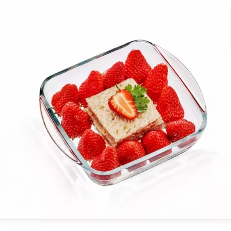 Square Borosilicate Glass Cake Pan with Lid 1000ml 1600ml