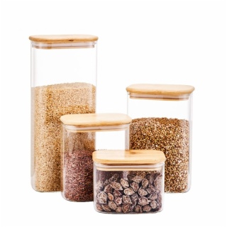 Square Glass Food Storage Containers for Pantry