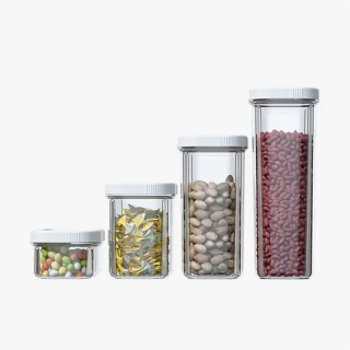 Square Glass Storage Jars with Lids