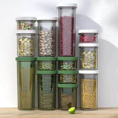 Square Glass Storage Jars with Lids