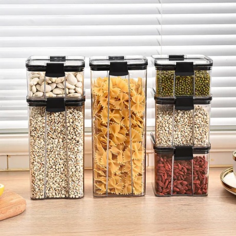 Square Storage Jars with Lids