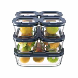 Stacking Glass Storage Containers with Glass Lids