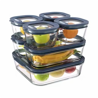 Stacking Glass Storage Containers with Glass Lids