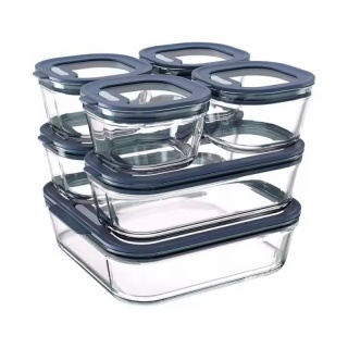 Stacking Glass Storage Containers with Glass Lids