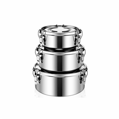 Stainless Steel Bento Box with Lockable Clips