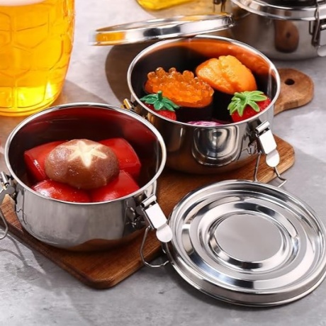 Stainless Steel Bento Box with Lockable Clips