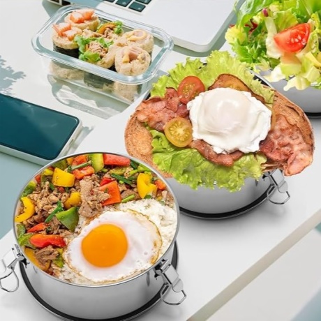 Stainless Steel Bento Box with Lockable Clips