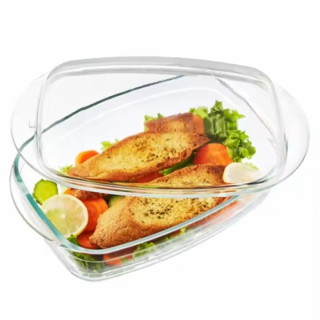 Transparent High Borosilicate Large Glass Casserole Dish