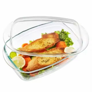 Transparent High Borosilicate Large Glass Casserole Dish
