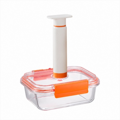 Vacuum pump positioned over the glass container lid valve